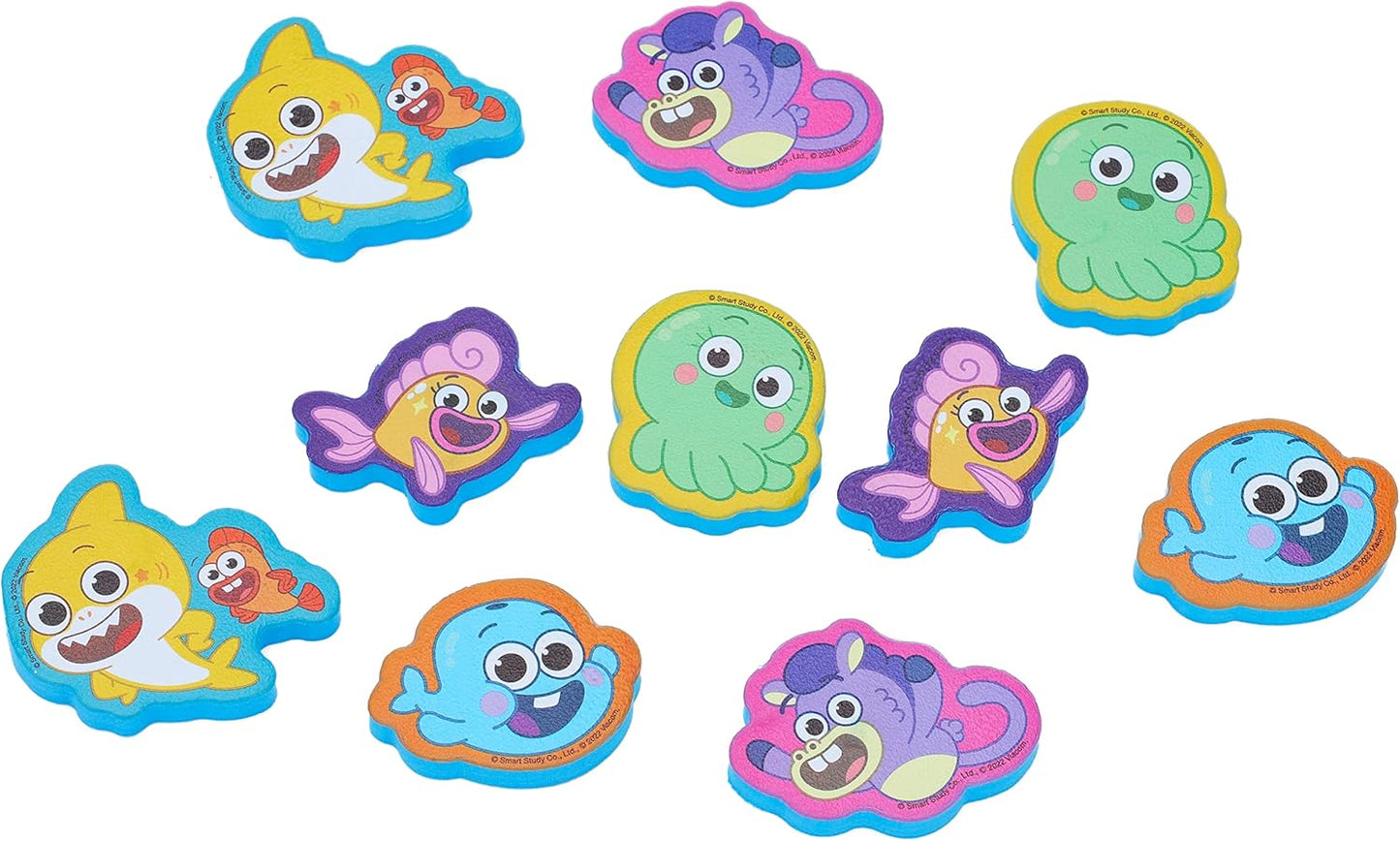 Baby Shark Bath Time Foam Memory Match Game, 10 Pieces for Kids’ Bathtime Fun