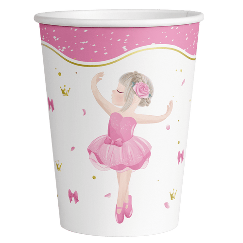 Ballerina Paper Party Cups, 250 ml, Pack of 8 for Children’s Ballet Parties