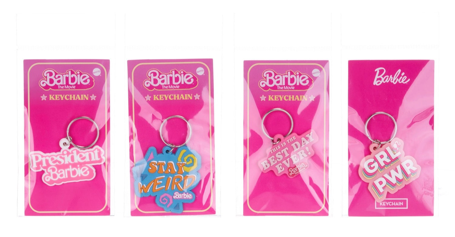 Barbie Keychain assorted design 2 with flat style and iconic pattern
