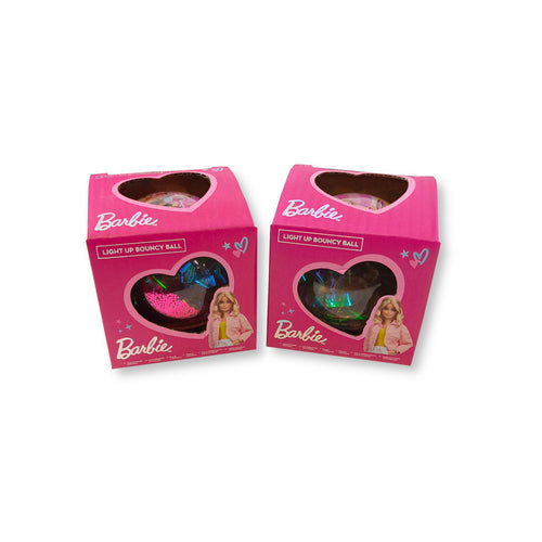 Barbie LED Glitter Bouncy Ball, 6.5 cm, for Kids’ Barbie-Themed Play