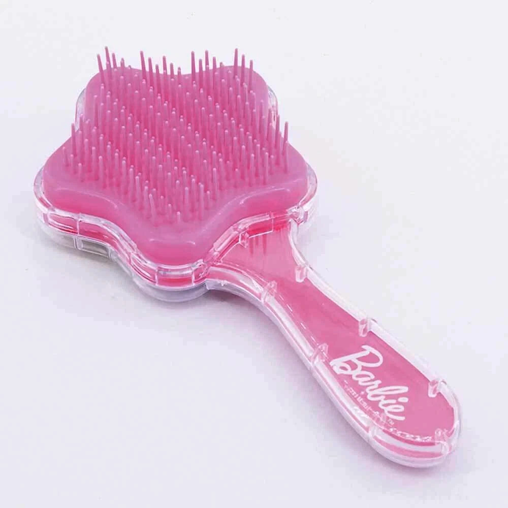 Front view of Barbie Star-Shaped Hair Brush with star-shaped design for stylish haircare