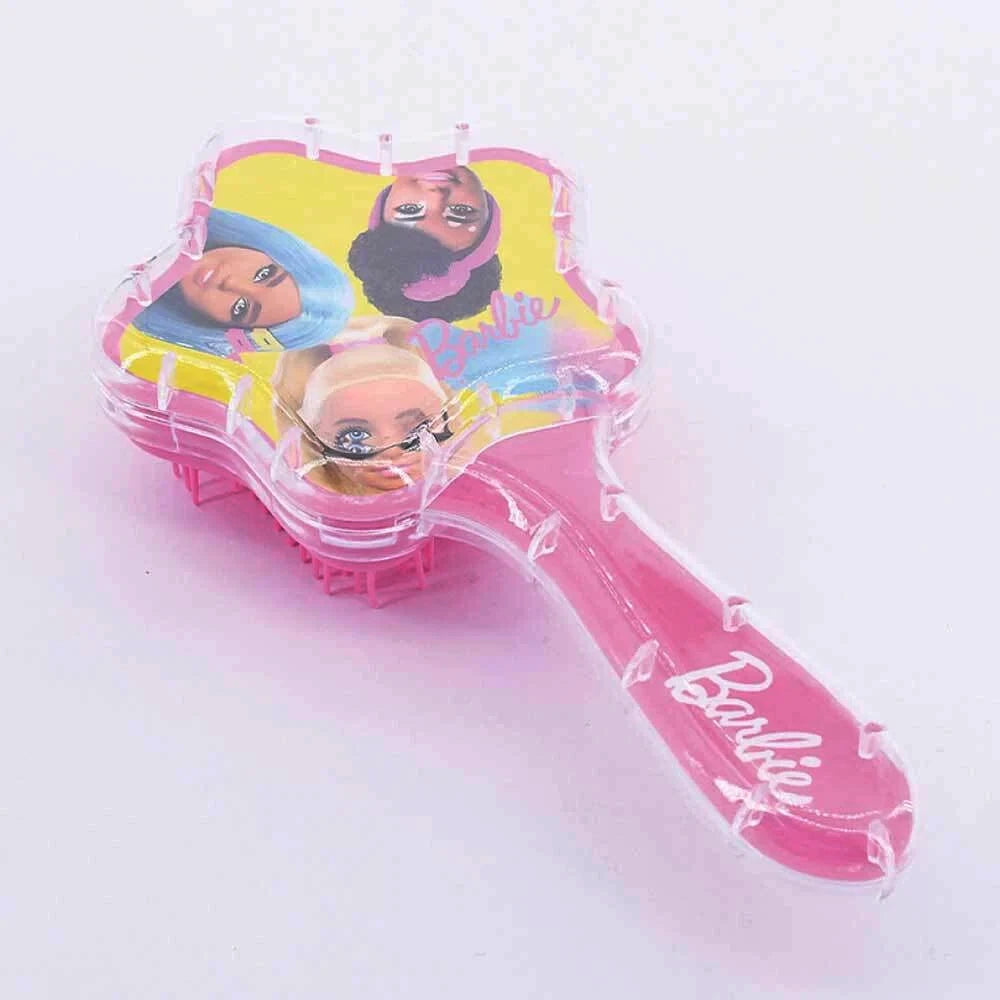 Side view of Barbie Star-Shaped Hair Brush showcasing its 17cm height for easy styling