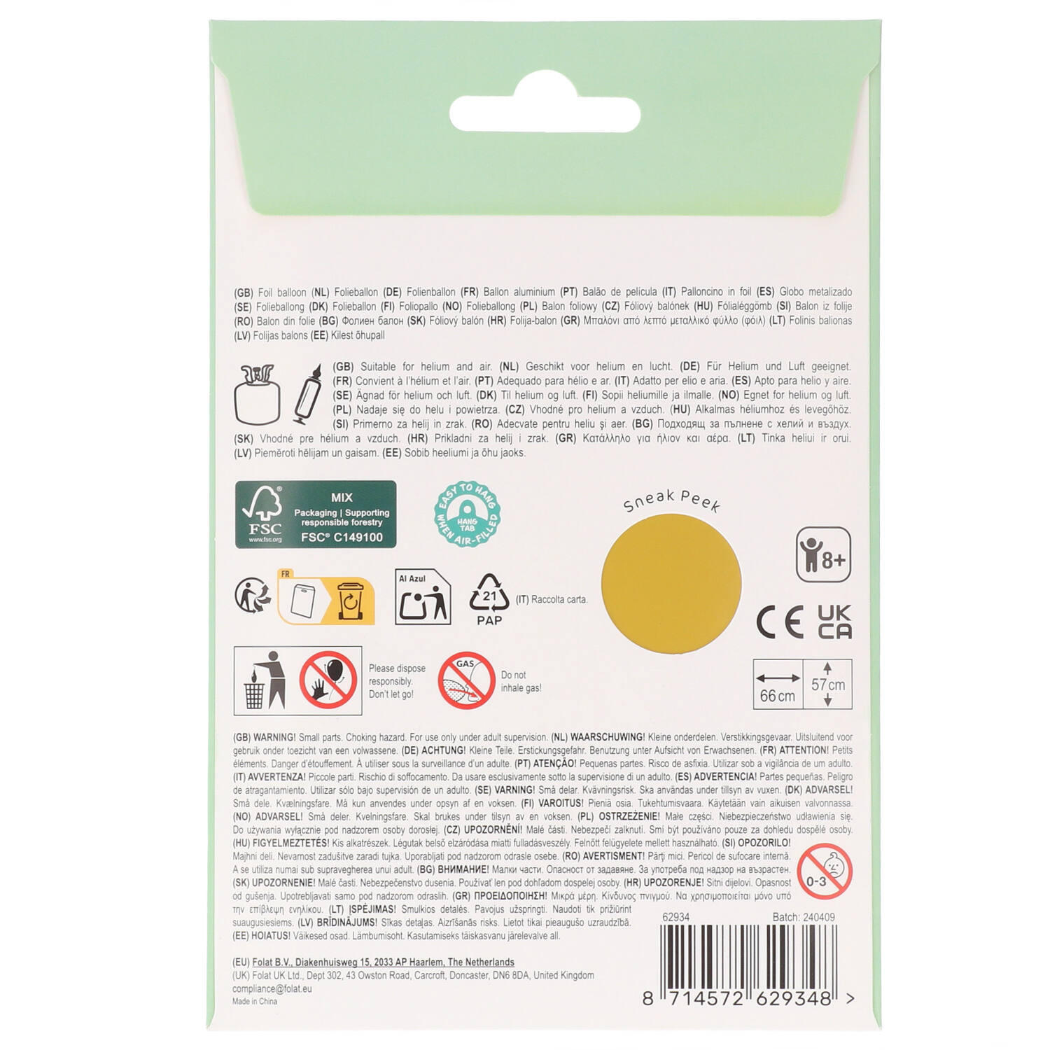 Bee Foil Balloon hanging detail with handy tabs for party decor