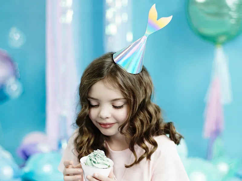 Mermaid, Iridescent Party Hats (Pack of 6) - Anilas UK