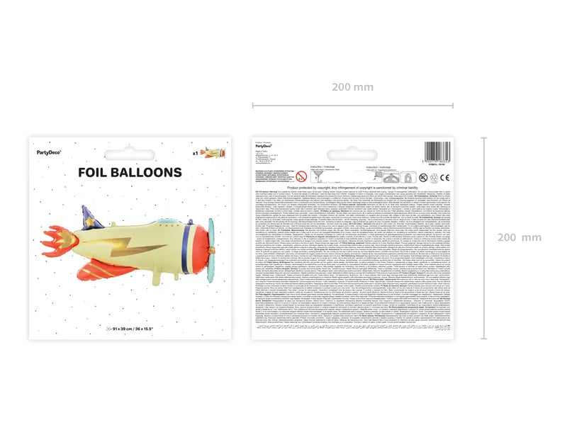 Foil balloon Plane 91 x 39 cm - Anilas UK