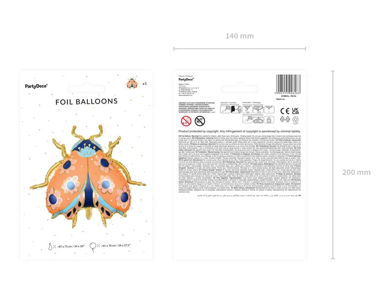 Ladybug Foil Balloon 87 x 75 cm - Anilas UK