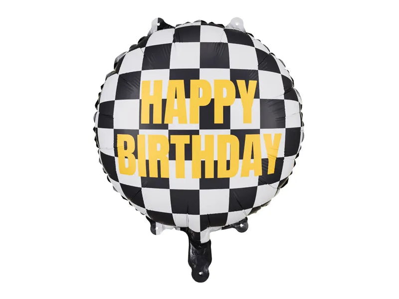 18" Checkered flag Birthday Party Balloons - Anilas UK