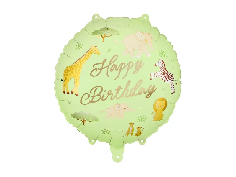 Foil balloon tablet ''Happy Birthday'' Safari, 35x35 cm - Anilas UK