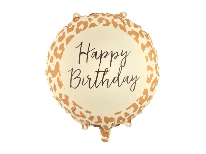 Foil balloon tablet ''Happy Birthday'' with leopard print, 35x35 cm - Anilas UK