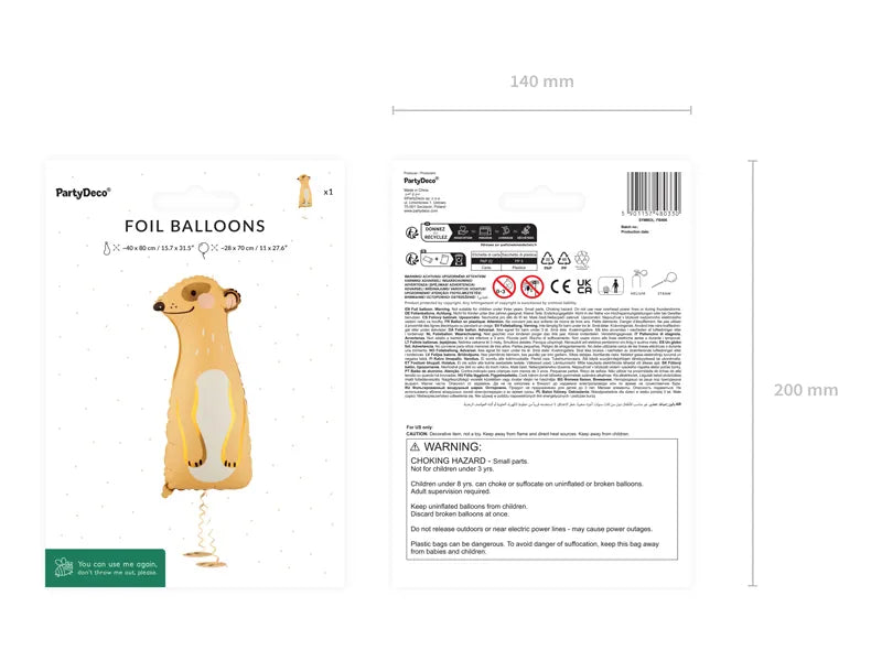 Standing foil balloon Meerkat, 28x70 cm - Anilas UK