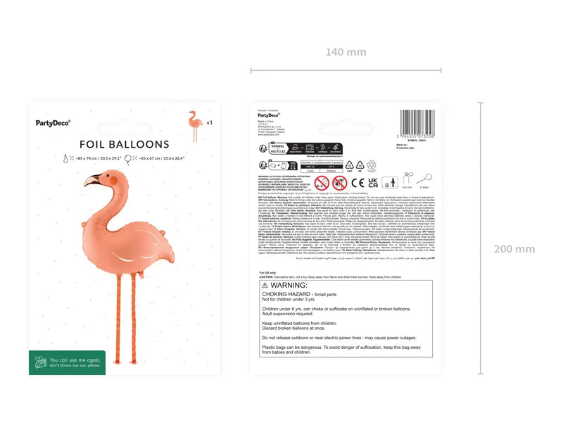 Flamingo Shaped Foil Balloon 85 x 74 cm - Anilas UK