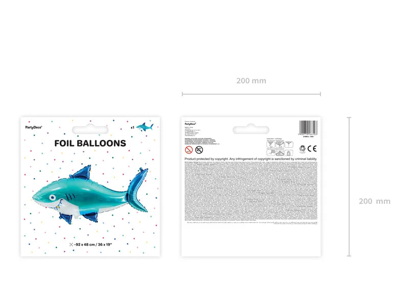 Shark Foil Balloon 102 x 62 cm - Anilas UK