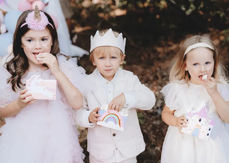 Castle and Unicorns snack boxes 12 x 7.5 cm (Pack of 6) - Anilas UK