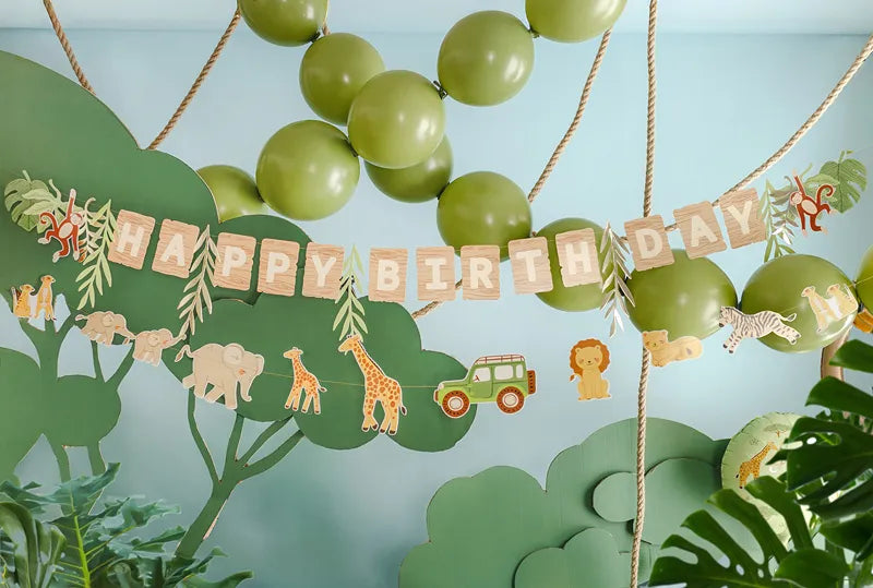 Safari Happy Birthday Party Banner - Anilas UK