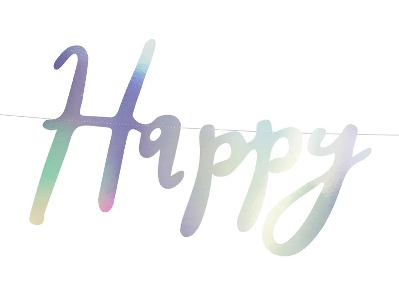 Iridescent Happy Birthday Banner 16.5 x 62 cm - Anilas UK