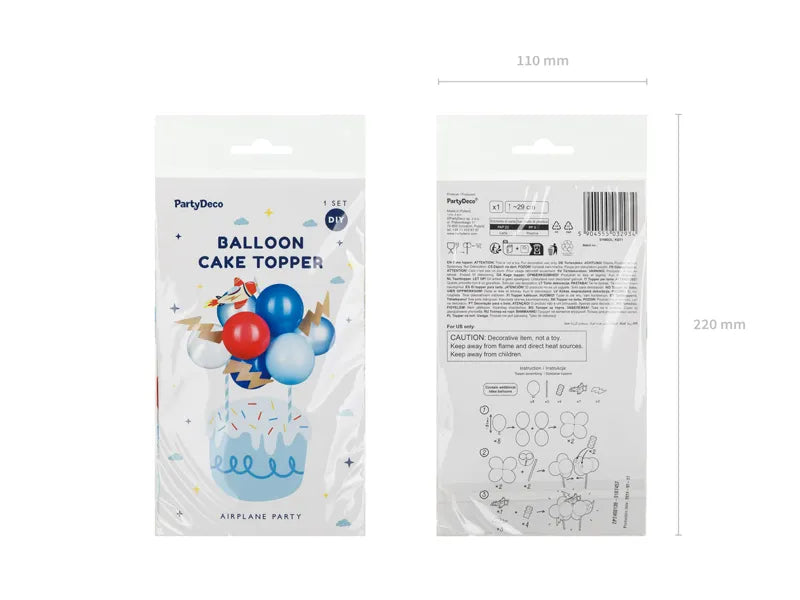 Balloon cake topper Plane, 29 cm - Anilas UK