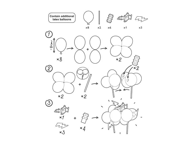 Balloon cake topper Plane, 29 cm - Anilas UK