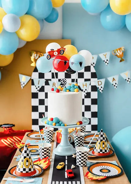Balloon cake topper Racing Cars, 29 cm - Anilas UK
