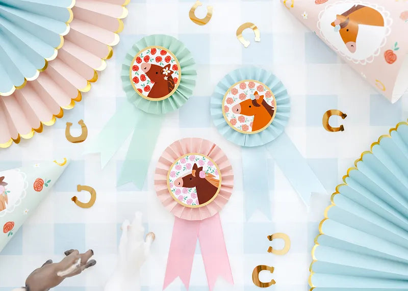 Horse Rosette Party Badges (Set of 3)