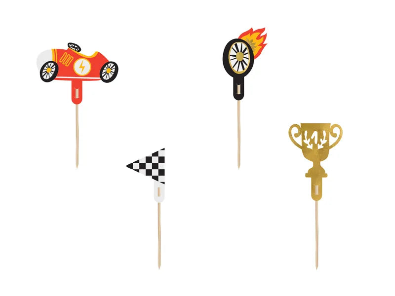 Cars Birthday Cake Toppers - 4 pieces - Anilas UK