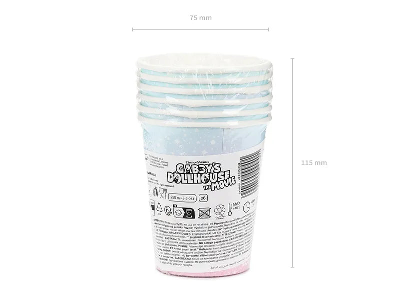 Gabby's Dollhouse the Movie Cups, 250 ml (Pack of 6) - Anilas UK