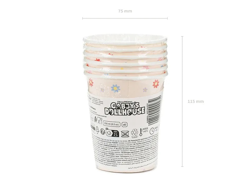 Cups Gabby's Dollhouse, 250 ml (Pack of 8) - Anilas UK