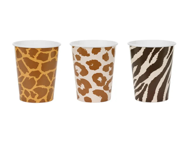 Safari Spots Paper Cups 220 ml (Pack of 6) - Anilas UK