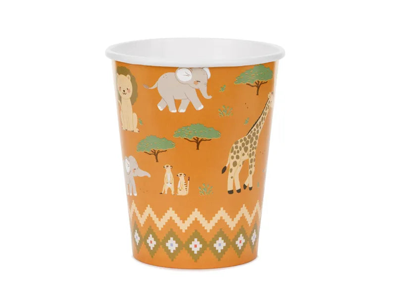 Safari Paper Cups 220 ml (Pack of 6) - Anilas UK