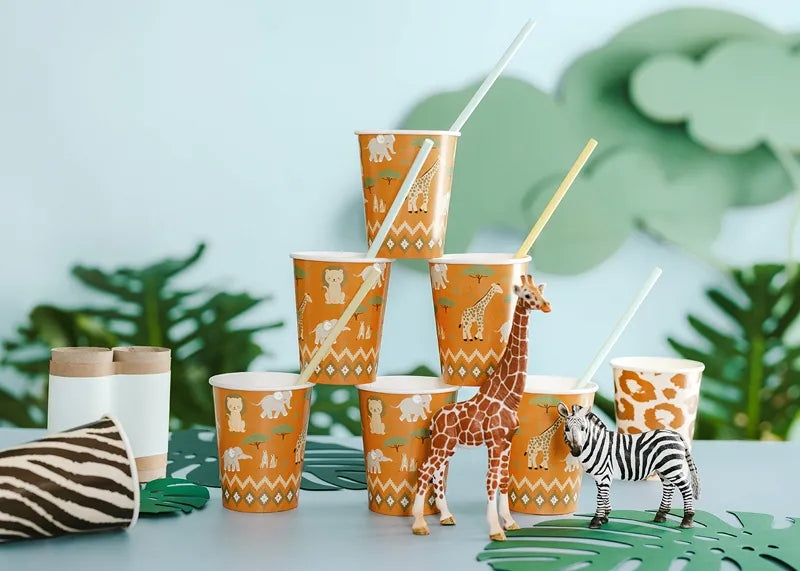 Safari Paper Cups 220 ml (Pack of 6) - Anilas UK