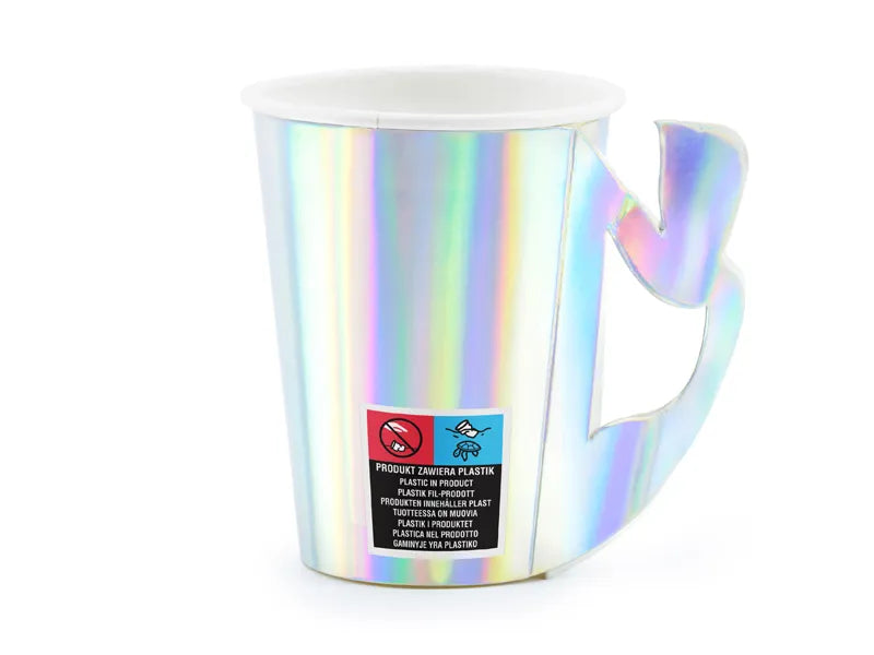 Cups Mermaid Iridescent, 220 ml (Pack of 6) - Anilas UK