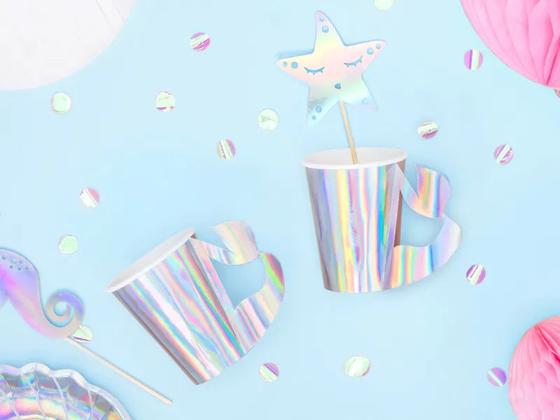 Cups Mermaid Iridescent, 220 ml (Pack of 6) - Anilas UK