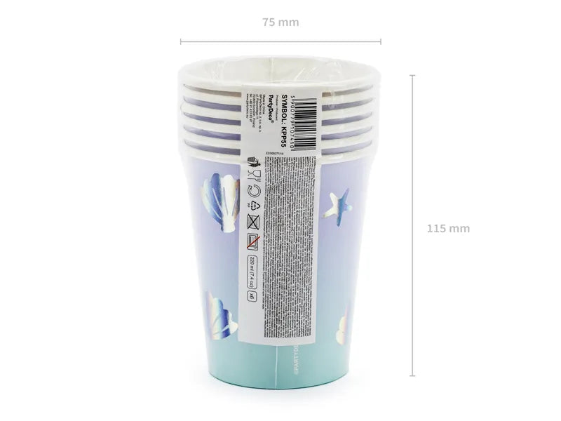 Narwhal Paper Cups 220 ml (Pack of 6) - Anilas UK