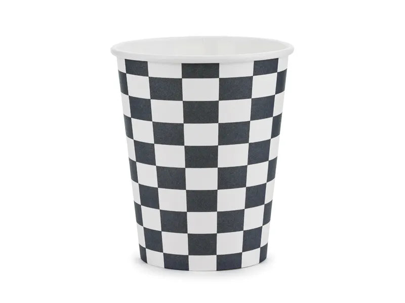 Cups Checkered flag, 220 ml (Pack of 6) - Anilas UK