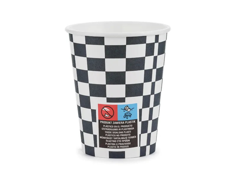 Cups Checkered flag, 220 ml (Pack of 6) - Anilas UK