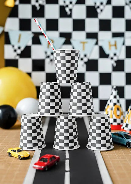 Cups Checkered flag, 220 ml (Pack of 6) - Anilas UK