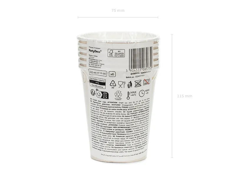 Horse Stirrups Paper Cups 220 ml (Pack of 6)