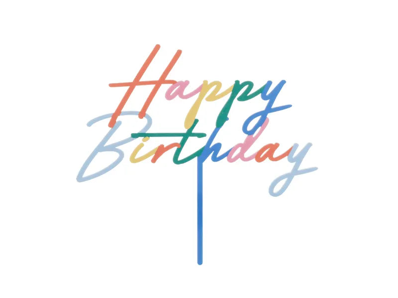 Cake topper Happy Birthday, 18x16.5 cm, mix - Anilas UK