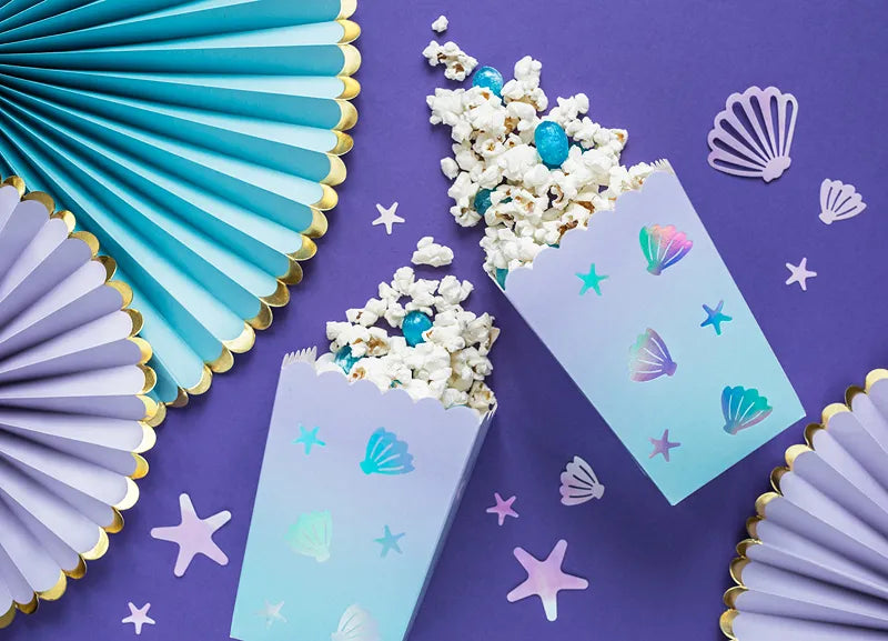 Narwhal Paper Popcorn Boxes 7 x 7 x 12.5 cm (Pack of 6) - Anilas UK