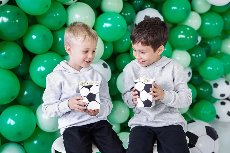 Football Paper Popcorn Boxes 7 x 7 x 12 cm (Pack of 6) - Anilas UK