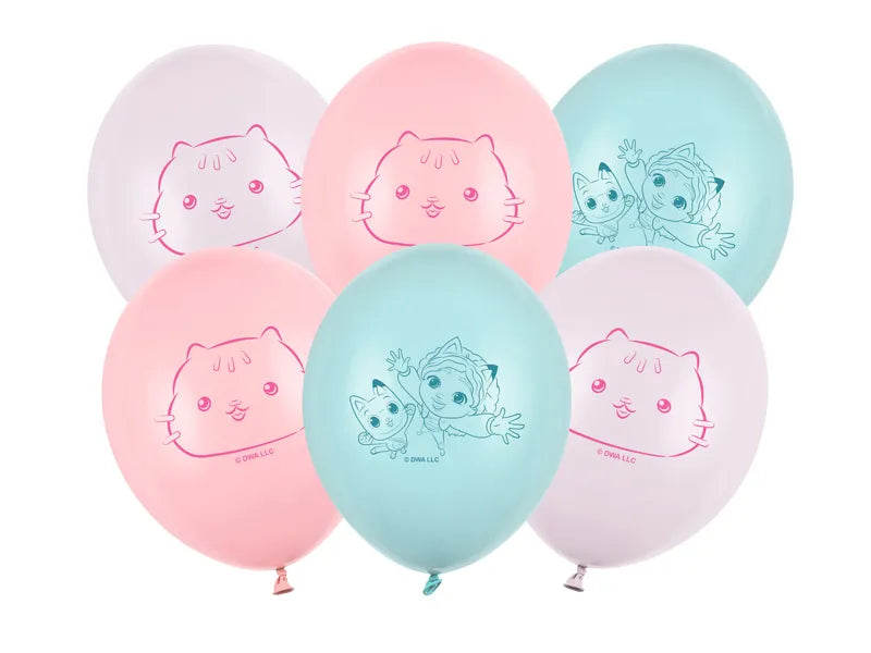 Gabby’s Dollhouse Latex Strong Balloons with print 27 cm (pack of 6) - Anilas UK