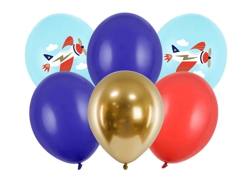 Strong Balloons 30 cm, Plane, Pastel Light Blue(6 pack ) - Anilas UK