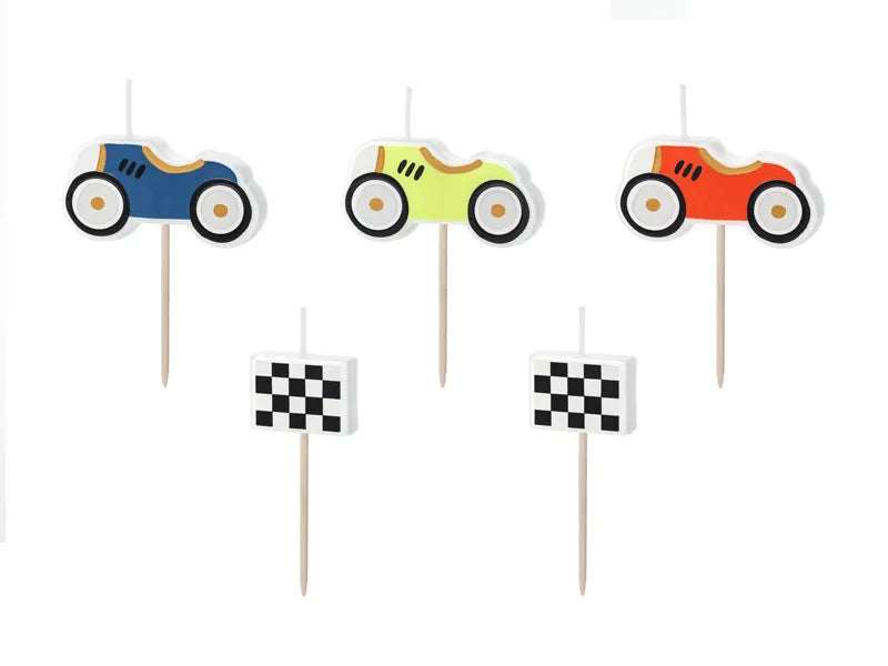 Birthday candles Racing Cars, 2-3 cm - 5 pieces - Anilas UK