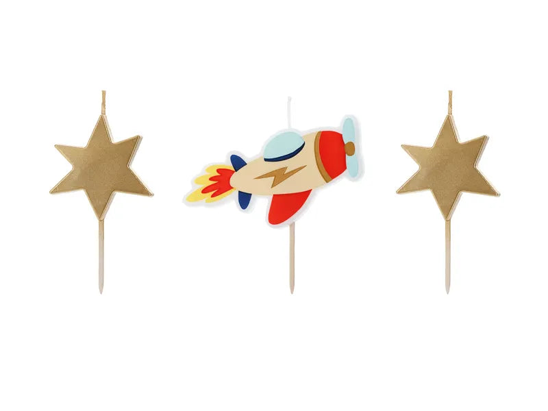 Birthday candles Airplane, 4.5-5 cm - 3 pieces - Anilas UK