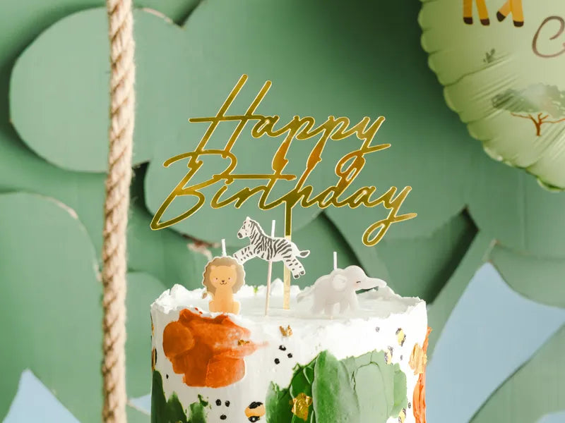 Safari Characters Birthday Cake Candles (3 pieces) - Anilas UK