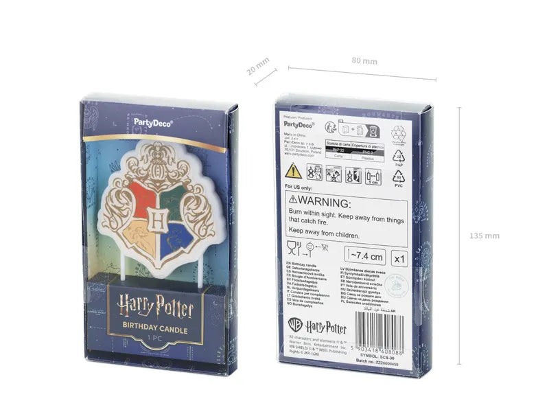 Harry Potter Hogwarts Crest Birthday Cake Candle
