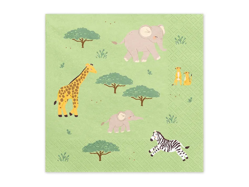 Safari Paper Napkins, 33 x 33 cm (pack of 12) - Anilas UK