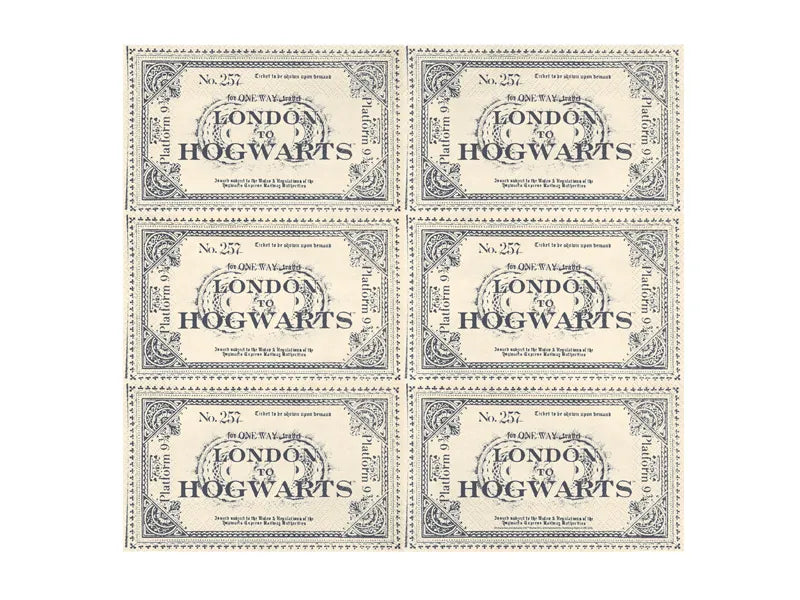 Harry Potter Hogwarts Express Train Ticket Napkins, 33 x 40 cm (pack of 20)