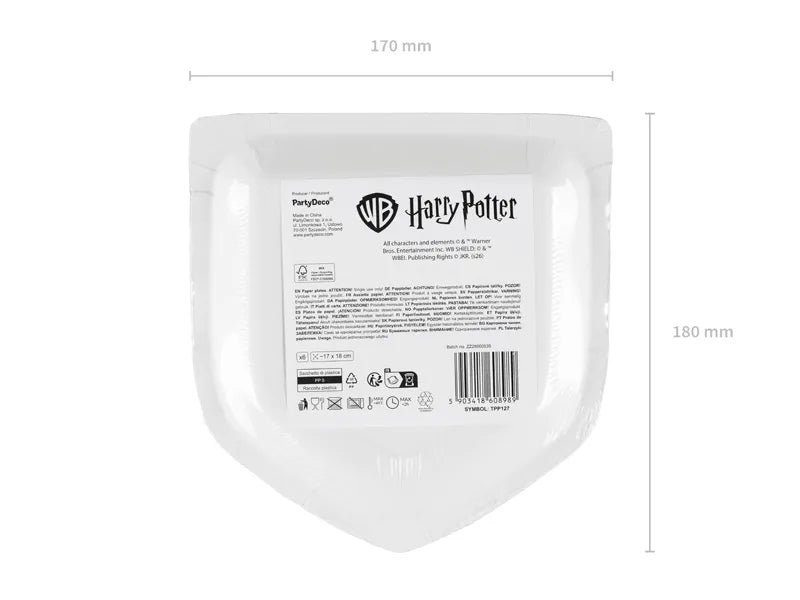 Harry Potter Hogwarts Crest Paper Plates (Pack of 6)
