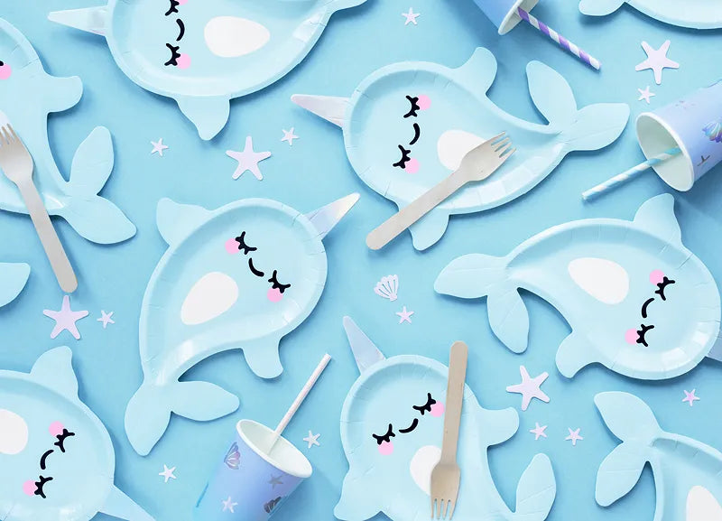 Narwhal Paper Plates 18.5 cm (Pack of 6) - Anilas UK