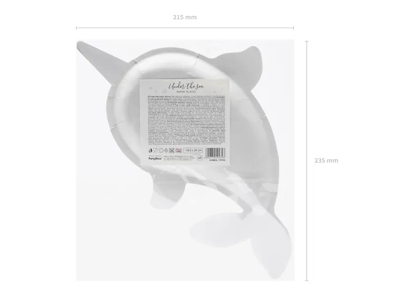 Narwhal Paper Plates 18.5 cm (Pack of 6) - Anilas UK